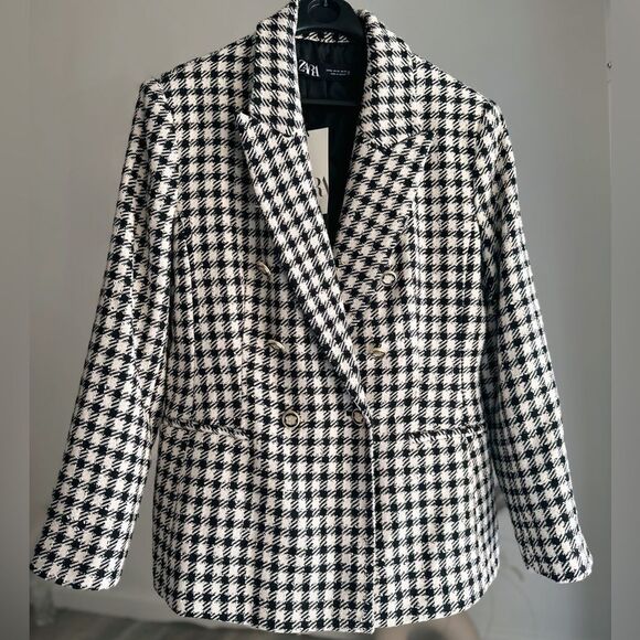 Zara Jackets & Blazers - Zara Plaid Double Breasted Blazer New